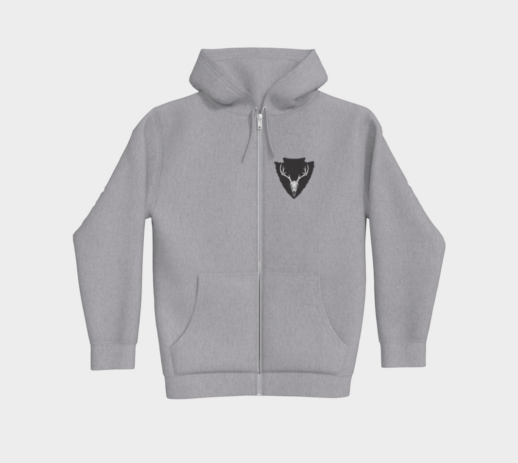 Hoodie zip logo gris