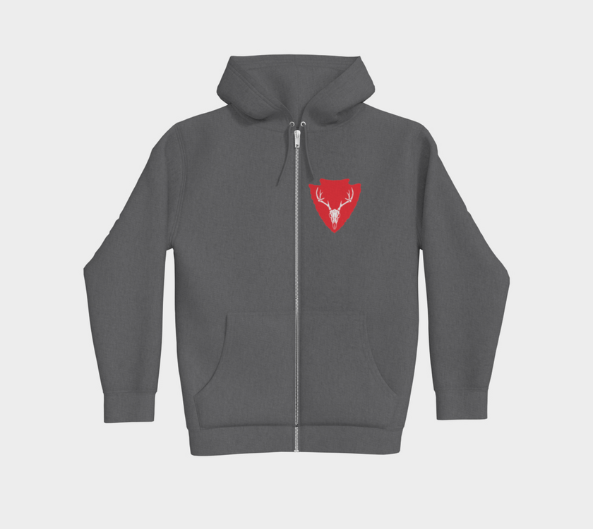 Hoodie zip logo Charcoal