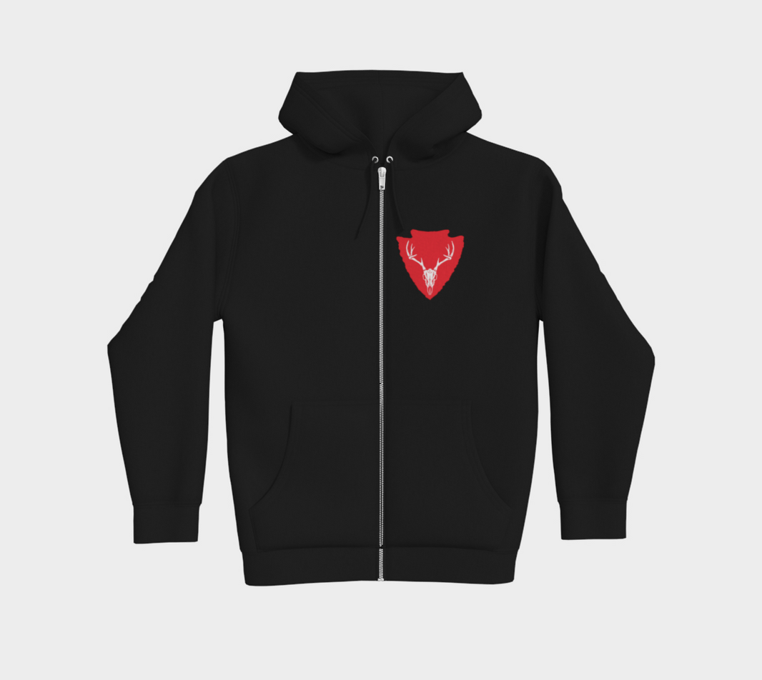 Hoodie zip logo Charcoal